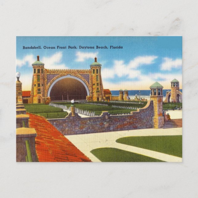 Bandshell Ocean Front Park, Daytona Beach, Florida Postkarte (Vorderseite)