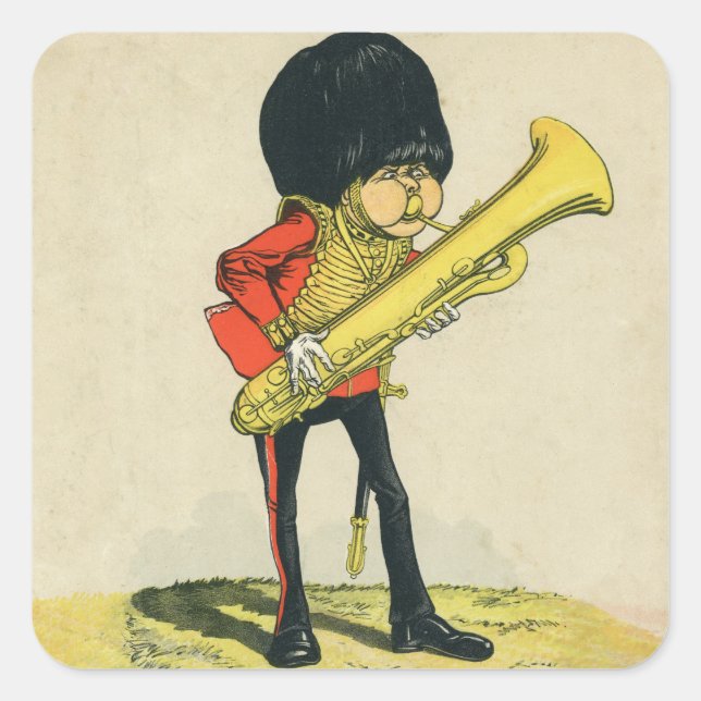 Bandsman der Grenadierwache Quadratischer Aufkleber (Vorderseite)
