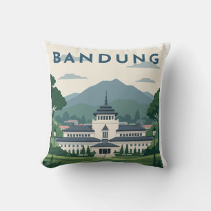 Bandung Indonesia Reiseplakat Kissen
