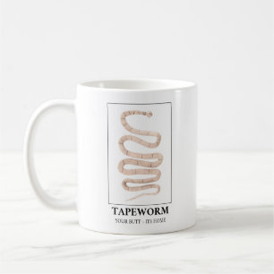 Bandwurm Ihrem Hintern seine Zuhause Kaffeetasse