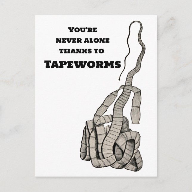 Bandwurm und Sie Postkarte (Vorderseite)
