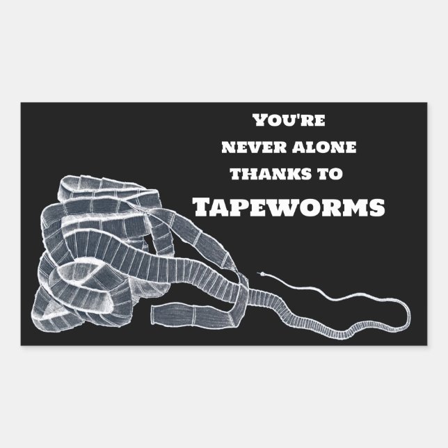 Bandwurm und Sie Rechteckiger Aufkleber (Vorderseite)