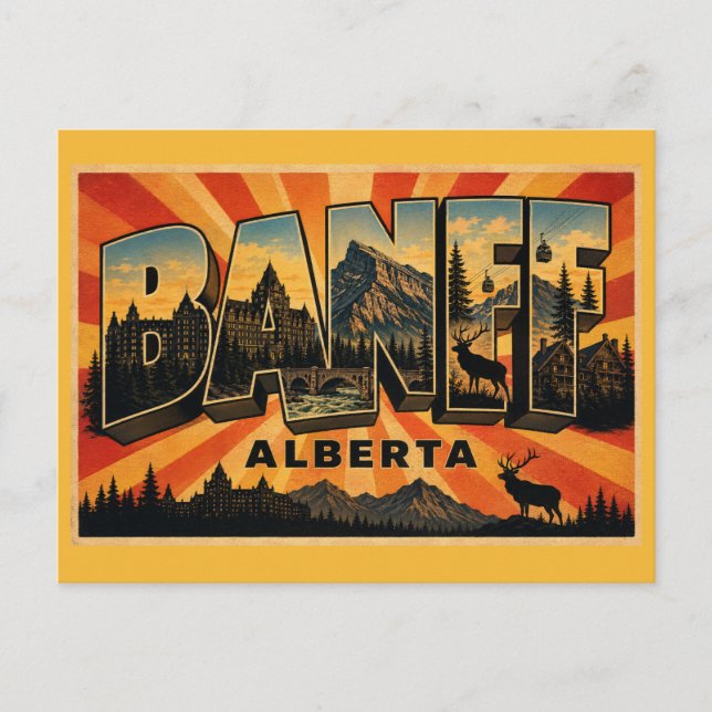 Banff Alberta Bergparadies Postkarte (Vorderseite)