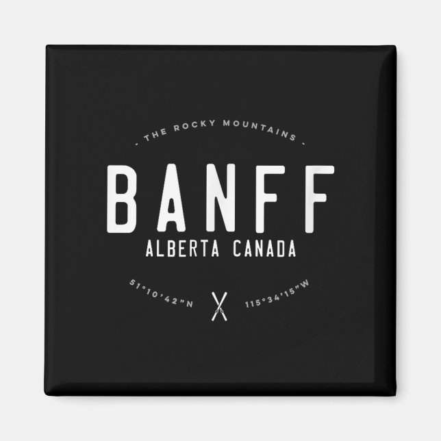 Banff Alberta Canada Graphic Distressed Vintage Sk Magnet (Vorne)