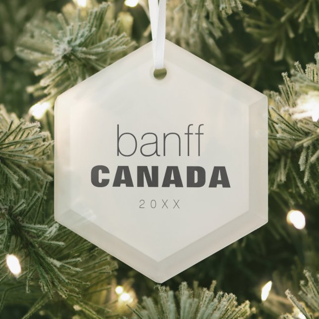 Banff Alberta Canada Travel Keepake Souvenir Ornament Aus Glas (Insitu)