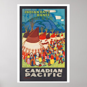 Banff Alberta Kanada Canadian Pacific Indian Days Poster