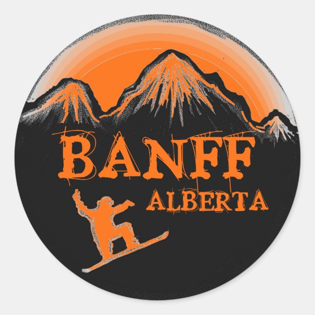 Banff Alberta Kanada Orangenaufkleber Runder Aufkleber (Vorderseite)