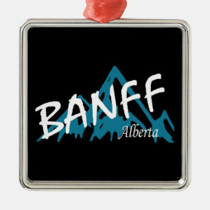 Banff Alberta Mountains Ornament Aus Metall