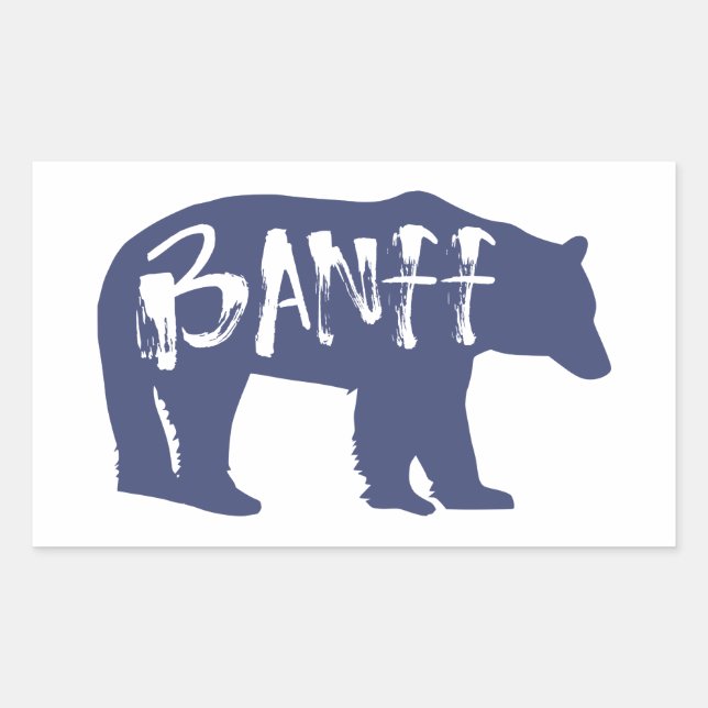 Banff Bear Rechteckiger Aufkleber (Vorderseite)