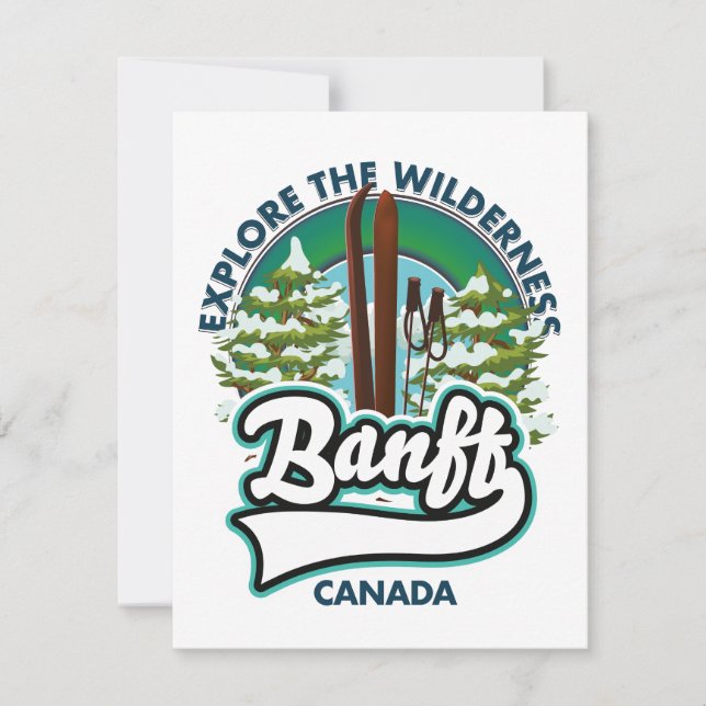 Banff Canada auf Ski-Logo Karte (Vorderseite)