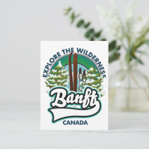 Banff Canada auf Ski-Logo Postkarte