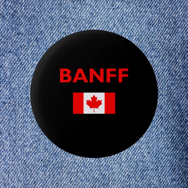 Banff Canada Canadian Flag Dark Color Button (Von Creator hochgeladen)