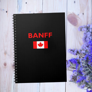 Banff Canada Canadian Flag Dark Color Notizblock