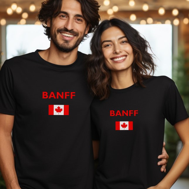Banff Canada Canadian Flag Dark Color T-Shirt (Von Creator hochgeladen)