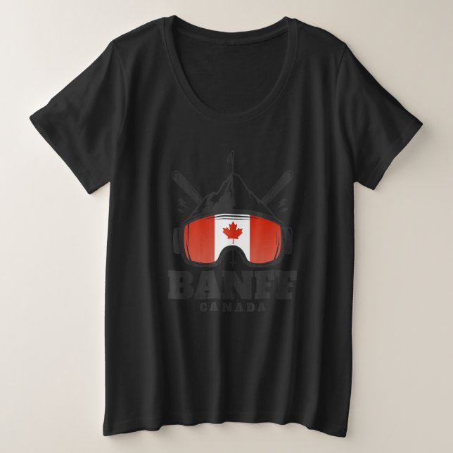 Banff Canada Ski Retro Skiing Große Größe T-Shirt (Design vorne)