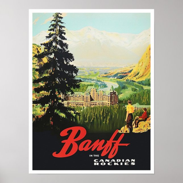 Banff Canada Vintage Reiseplakat Poster (Vorne)
