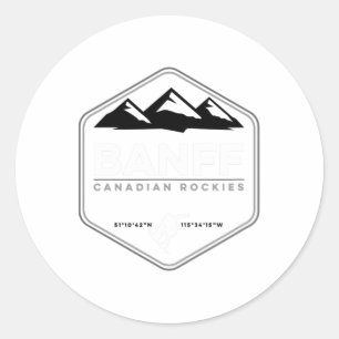 Banff Canadian Rockies Norquay Snowboard T Shirt Runder Aufkleber