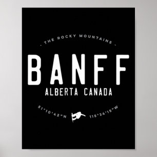 Banff Canadian Rockies Norquay Vintag Snowboardin Poster