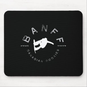 Banff Canadian Rockies Norquay Vintage Snowboarden Mousepad