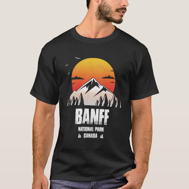 Banff Erinnerung Kanadischer Nationalpark Retro T-Shirt (Vorderseite)