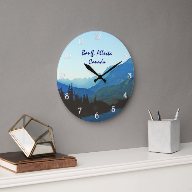 Banff-Jaspis-Blau Große Wanduhr (Büro)