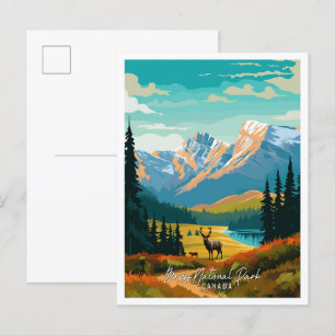 Banff Kanada Kunst Vintage-Reiseillustration Postkarte