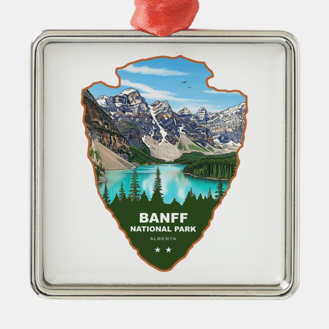 Banff National Park Alberta Arrowhead Ornament Aus Metall (Vorne)