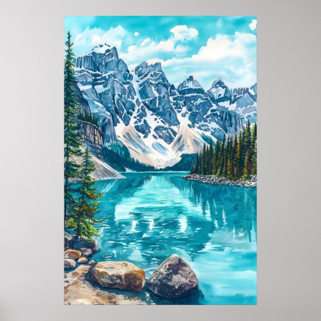 Banff National Park Aquarell 2 Poster (Vorne)