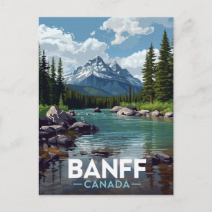 Banff National Park Bergflussblick Postkarte