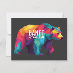 Banff National Park Canada Colorful Bären Postkarte