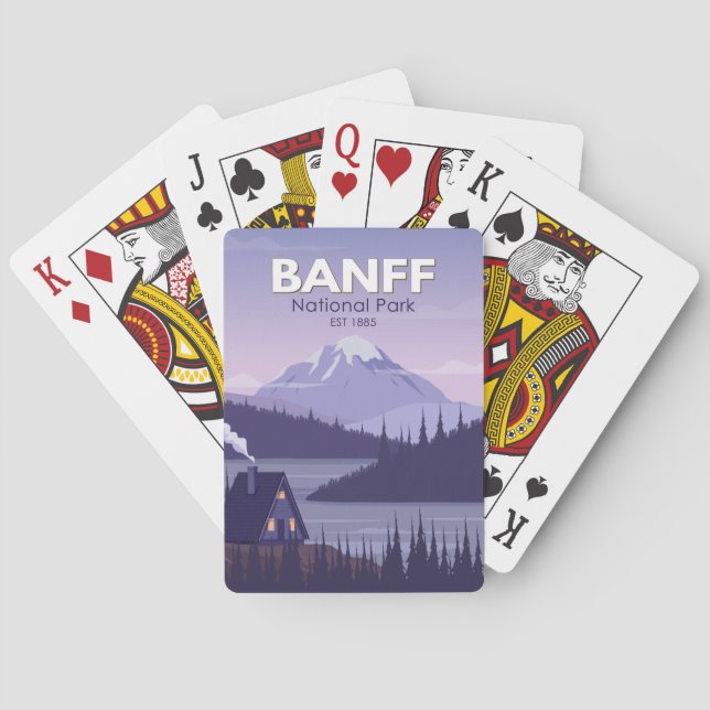 Banff National Park Canada Travel Vintage Spielkarten (Rückseite)