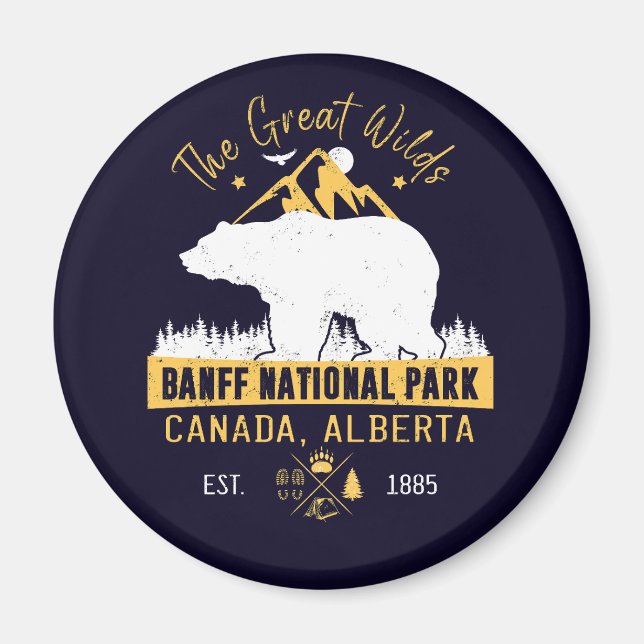 Banff National Park Canada Vintag Bear Mountain Magnet (Vorne)
