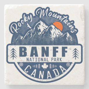 Banff National Park Canada Vintage Distressed Steinuntersetzer