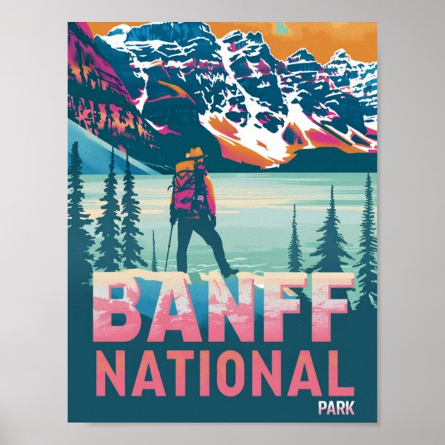 Banff National Park Canada Vintage Travel Place Poster (Vorne)