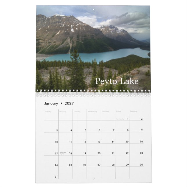 Banff National Park Kanada Kalender (Jan 2027)