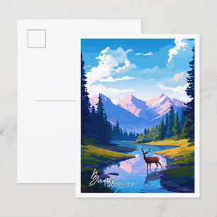 Banff National Park Kanada Reiseillustration Postkarte