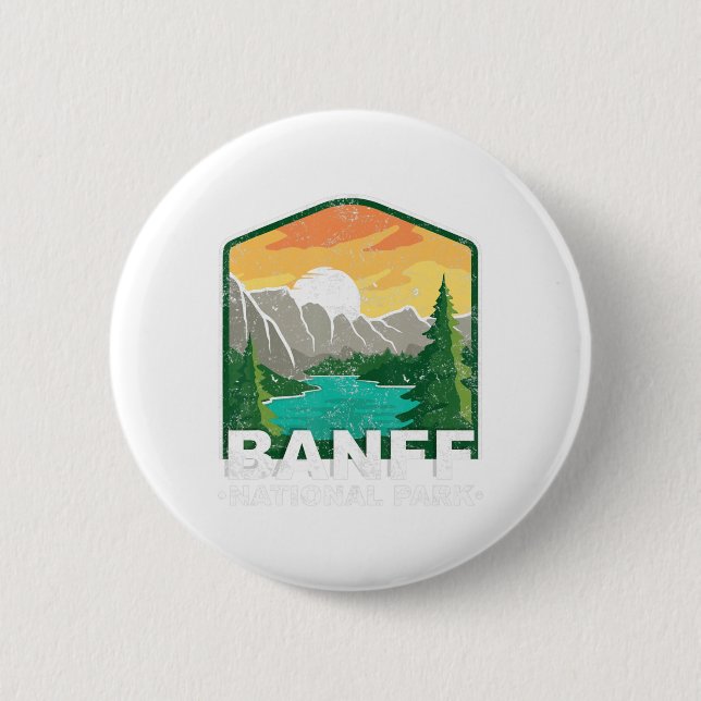 Banff National Park Lake Louise Canada Vintag Button (Vorderseite)