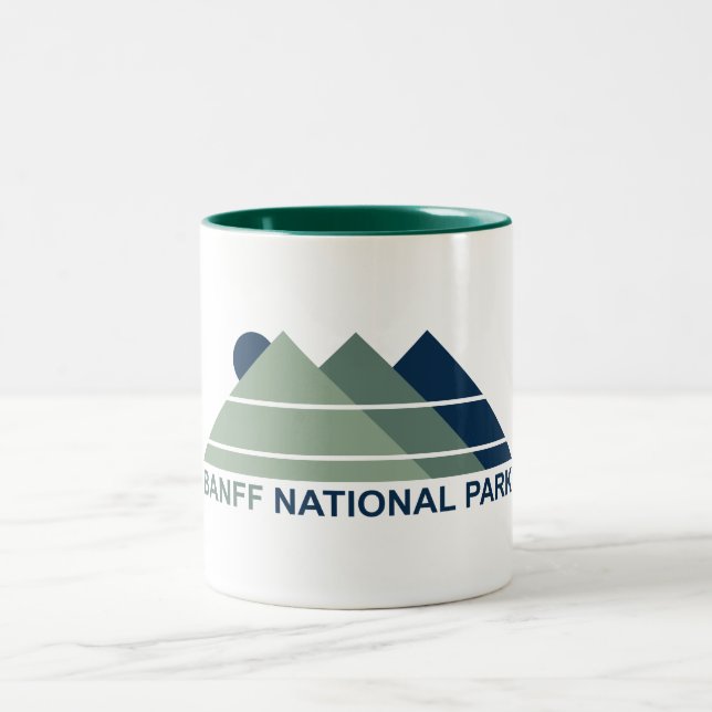 Banff National Park Mountain Sun Zweifarbige Tasse (Mittel)
