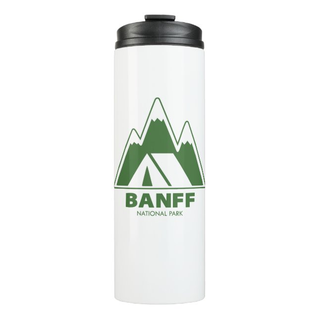 Banff National Park Mountains Camping Thermosbecher (Vorderseite)
