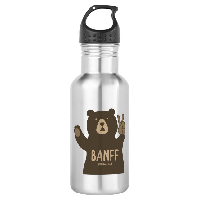 Banff National Park Peace Bear Edelstahlflasche (Vorderseite)