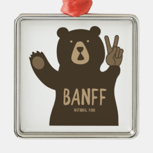 Banff National Park Peace Bear Ornament Aus Metall