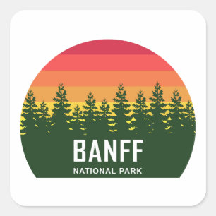 Banff National Park Quadratischer Aufkleber