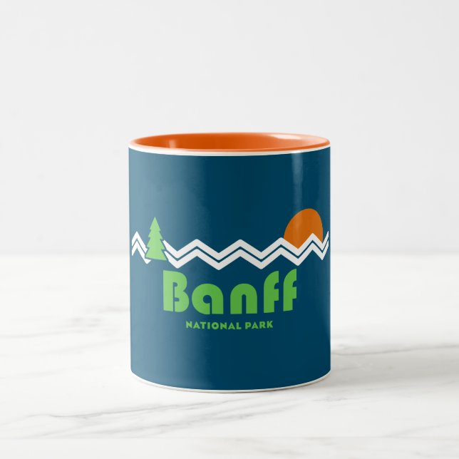 Banff National Park Retro Zweifarbige Tasse (Mittel)