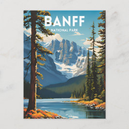 Banff National Park Traditionelles Reiseplakat Postkarte