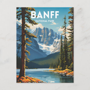 Banff National Park Traditionelles Reiseplakat Postkarte