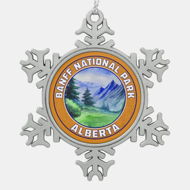 Banff Nationalpark Alberta Kanada Schneeflocken Zinn-Ornament (Vorderseite)