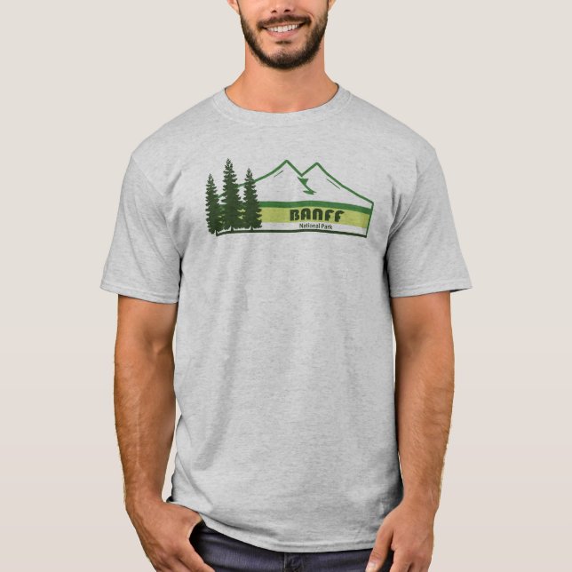 Banff Nationalpark Grüne Streifen T-Shirt (Vorderseite)