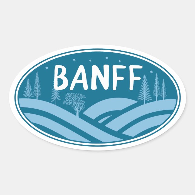 Banff Nationalpark im Freien Ovaler Aufkleber (Vorderseite)