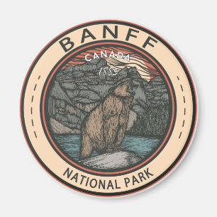 Banff Nationalpark Kanada Reise-Emblem Vintage Magnet