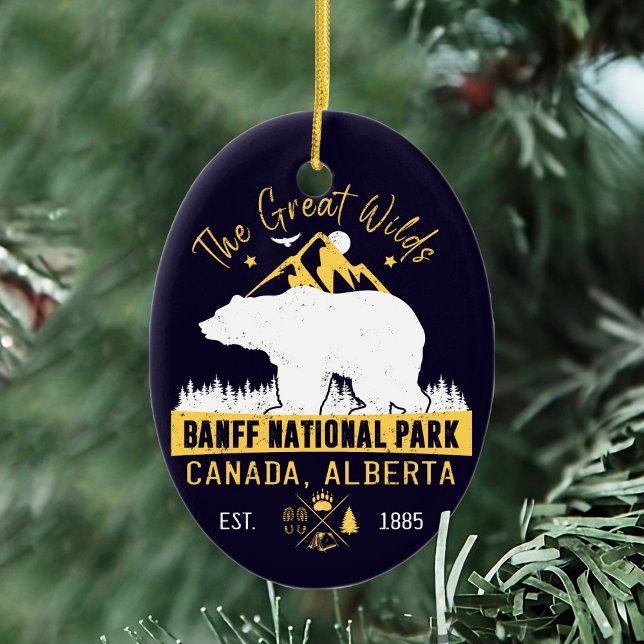 Banff Nationalpark Kanada Vintag erschüttert Keramik Ornament (Von Creator hochgeladen)